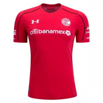 2017-18 Deportivo Toluca Home Red Football Jersey Shirts