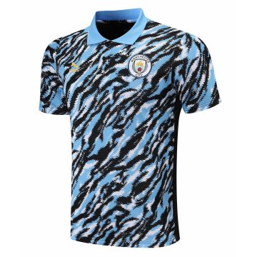 2021-22 Manchester City Light Blue Football Polo Shirt Men's