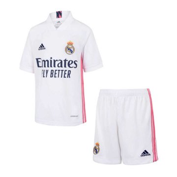 2020-21 Real Madrid Home Kids Football Kit (Shirt + Shorts)