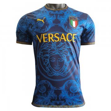 #Match Italy x Versace 2022 Special Edition Blue Soccer Jerseys Men's