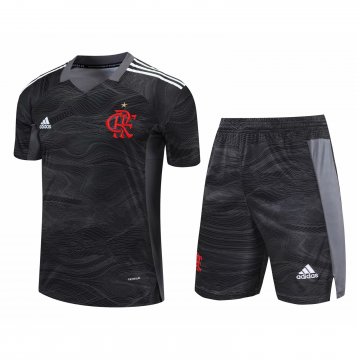 Flamengo 2021-22 Goalkeeper Black Soccer Jerseys + Short Men's