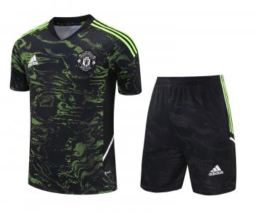 Manchester United 2023-24 Green Soccer Jerseys + Short Men's