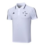 Cruzeiro 2023-24 White Soccer Polo Jerseys Men's