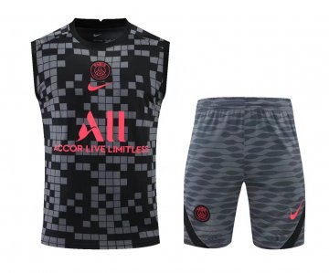 PSG x Jordan 2022-23 Grey Soccer Training Suit Singlet + Short Men's