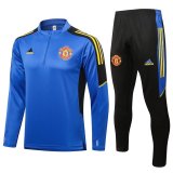 Manchester United 2021-22 Blue Soccer Traning Suit Men's