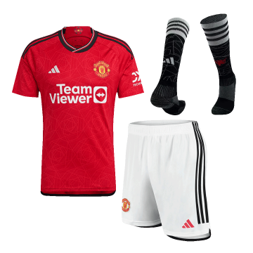 Manchester United 2023/24 Home Soccer Jerseys + Short + Socks Men's