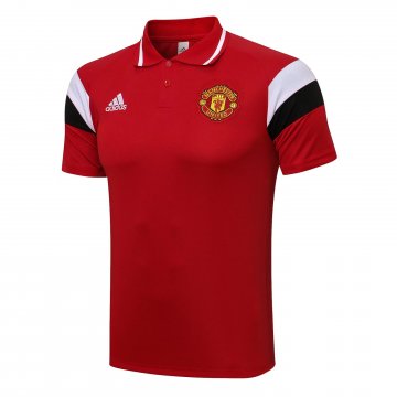 Manchester United 2021-22 Red WB Soccer Polo Jerseys Men's