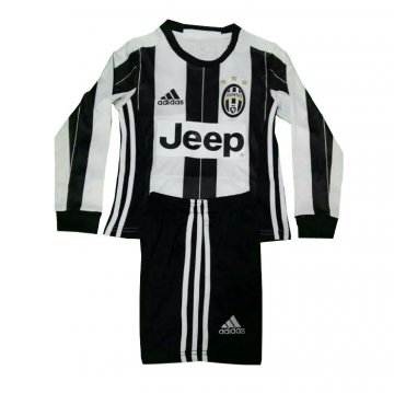 Kids 2016-17 Juventus Home LS Football Jersey Shirts Kit(Shirt+Shorts)