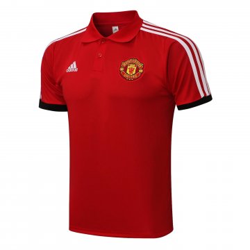 Manchester United 2021-22 Red Soccer Polo Jerseys Men's