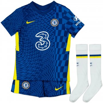 Chelsea 2021-22 Home Kid's Soccer Jersey+Short+Socks