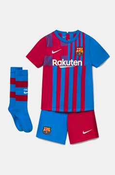Barcelona 2021-22 Home Kid's Soccer Jersey+Short+Socks