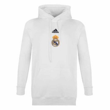 2020-21 Real Madrid Hoodie White Men's Football Winter Jacket