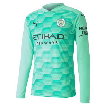 2020-21 Manchester City Away Goalkeeper Green LS Men Football Jersey Shirts