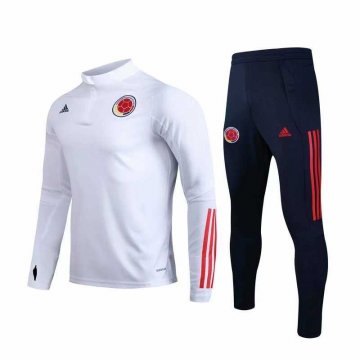 2019-20 Colombia White Men's Football Training Suit(Sweater + Pants)