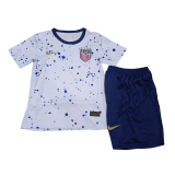 USA 2023-24 Home Soccer Jerseys + Short Kid's