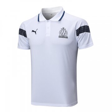 Olympique Marseille 2023-24 White Soccer Polo Jerseys Men's