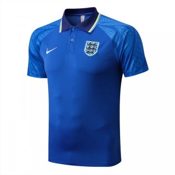 England 2022 Blue Soccer Polo Jerseys Men's