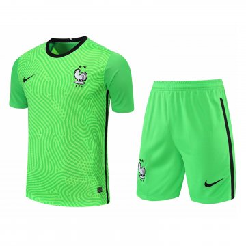 France 2021-22 Goalkeeper Green Soccer Jerseys + Short Men's