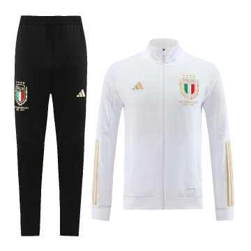 Italy 2023/24 White Soccer Jacket + Pants Men's