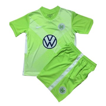 2020-21 VfL Wolfsburg Home Kids Football Kit(Shirt+Shorts)