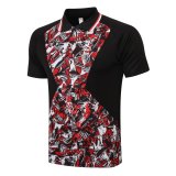 AC Milan 2021-22 All Red Patchwork Soccer Polo Jersey Men's