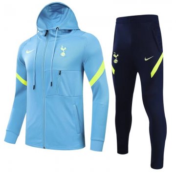 Tottenham Hotspur 2021-22 Hoodie Blue Soccer Training Suit Jacket + Pants Men's