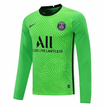 2020-21 PSG Goalkeeper Green Long Sleeve Men Football Jersey Shirts