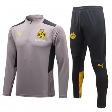 Borussia Dortmund 2021-22 Light Grey Soccer Training Suit Men's