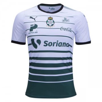2017-18 Santos Laguna Home Green&White Strips Football Jersey Shirts [1977026]