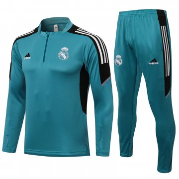 Real Madrid 2021-22 Green Soccer Training Suit Men's