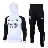 #Hoodie Real Madrid 2023-24 White Soccer Training Suit Men's