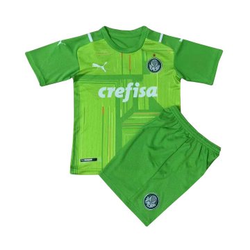 2021-22 Palmeiras Goalkeepr Green Football Kit (Shirt + Shorts) Kid's