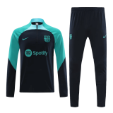 Barcelona 2023-24 Black&Green Soccer Sweatshirt + Pants Men's