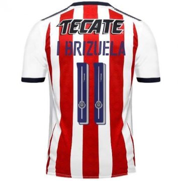 2017-18 Chivas Home Red&White Stripes Football Jersey Shirts Isaác Brizuela #11