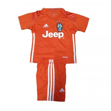 Kids 2016-17 Juventus Goalkeeper Orange Football Jersey Shirts Kit(Shirt+Shorts) [2017901]