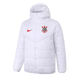 Corinthians 2023 White Soccer Cotton Winter Jacket Men's
