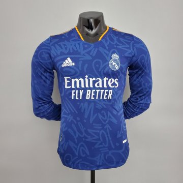 #Player Version Real Madrid 2021-22 Away Long Sleeve Men's Soccer Jerseys