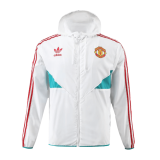 #Hoodie Manchester United 2023-24 White Soccer Windbreaker Jacket Men's