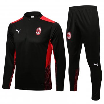 AC Milan 2021-22 Black Soccer Training Suit Men's