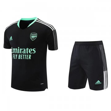 Arsenal 2021-22 Black Soccer Jerseys + Short Set Men's