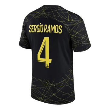 #SERGIO RAMOS #4 PSG 2022-23 Fourth Away Soccer Jerseys Men's