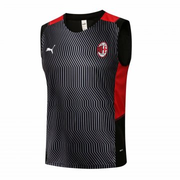 AC Milan 2021-22 Black Soccer Singlet Jerseys Men's
