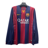 #Long Sleeve Barcelona 2014/15 Retro Home Soccer Jerseys Men's