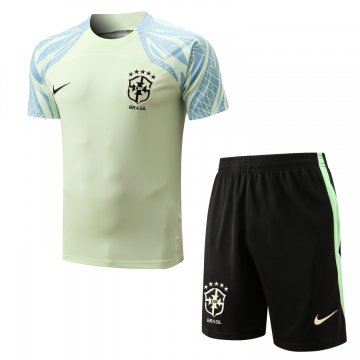 Brazil 2022 Lemon Green Soccer Jerseys + Short Men's