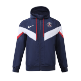 #Hoodie PSG 2023/24 Navy Soccer Windbreaker Jacket Men's