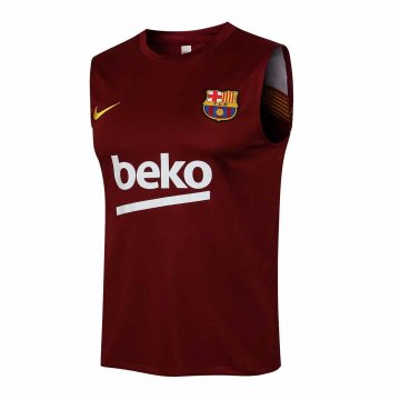 2021-22 Barcelona Maroon Football Singlet Shirt Men's [2021050145]