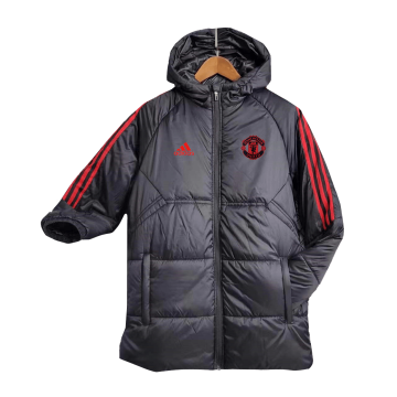 Manchester United 2023-24 Black Soccer Cotton Winter Jacket Men's