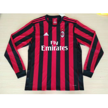 2017-18 AC Milan Home LS Football Jersey Shirts [918471]