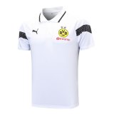 Borussia Dortmund 2023-24 White Soccer Polo Jerseys Men's