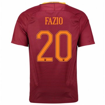 2016-17 Roma Home Red Football Jersey Shirts Fazio #20